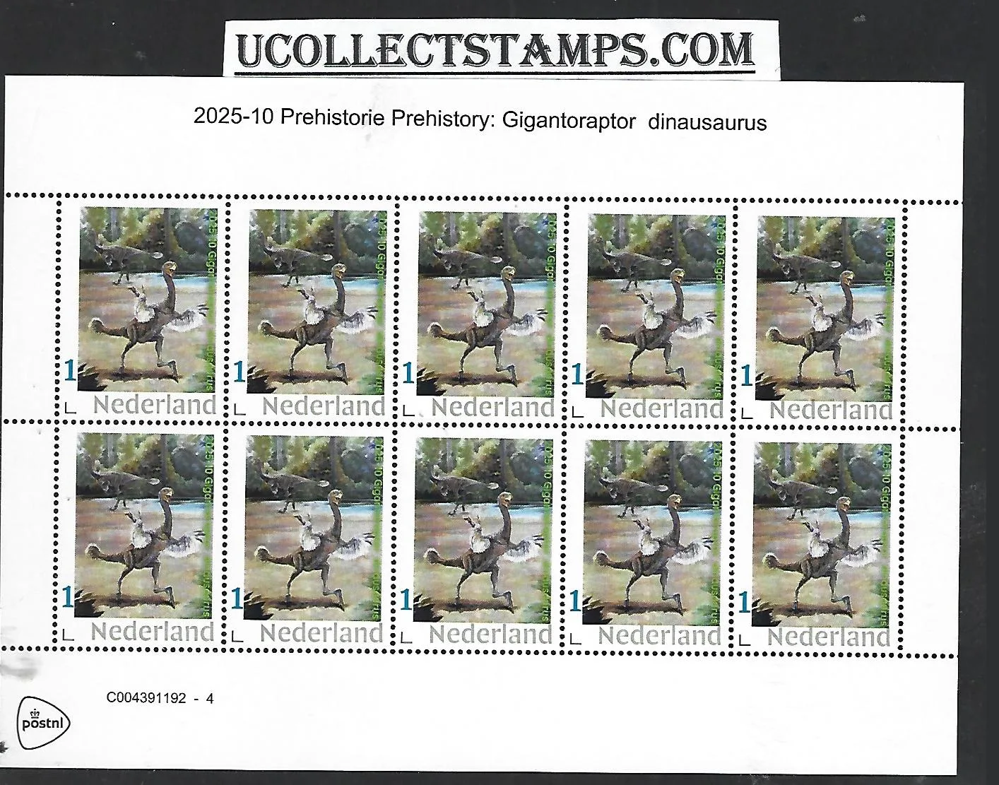 Netherlands 2025-10 Prehistory: Gigantoraptor sheet MNH