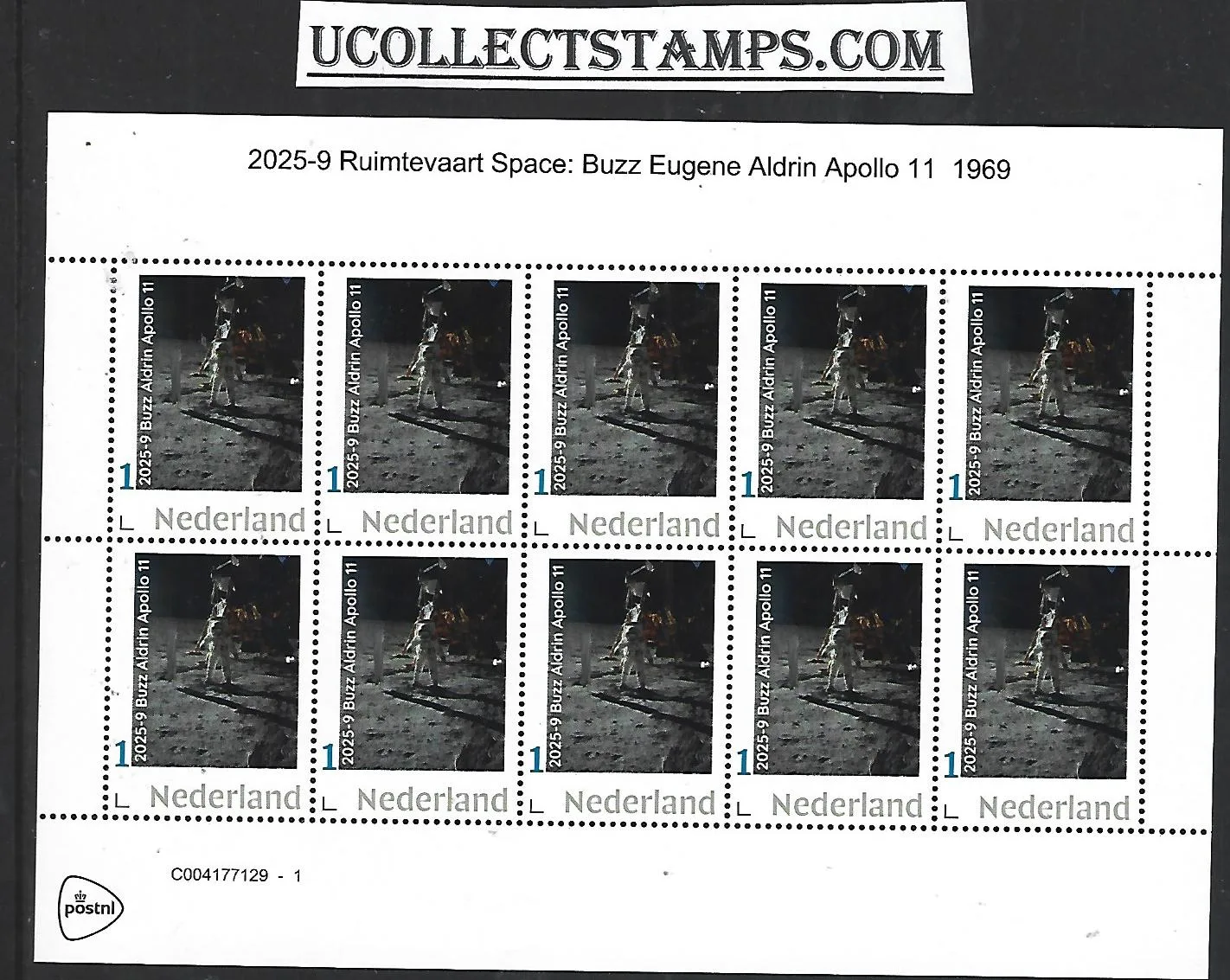 Netherlands 2025-9 Space: Buzz Aldrin Apollo II sheet MNH