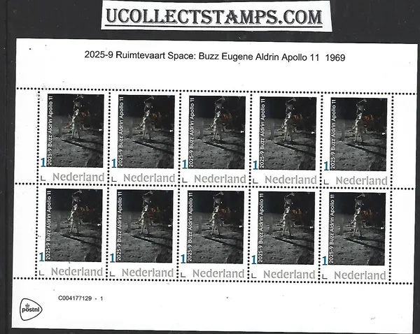 Netherlands 2025-9 Space: Buzz Aldrin Apollo II sheet MNH