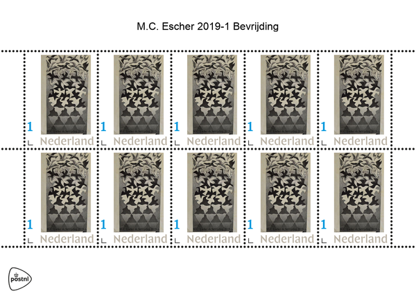 Netherlands 2019-1 MC Escher Liberation sheetlet MNH