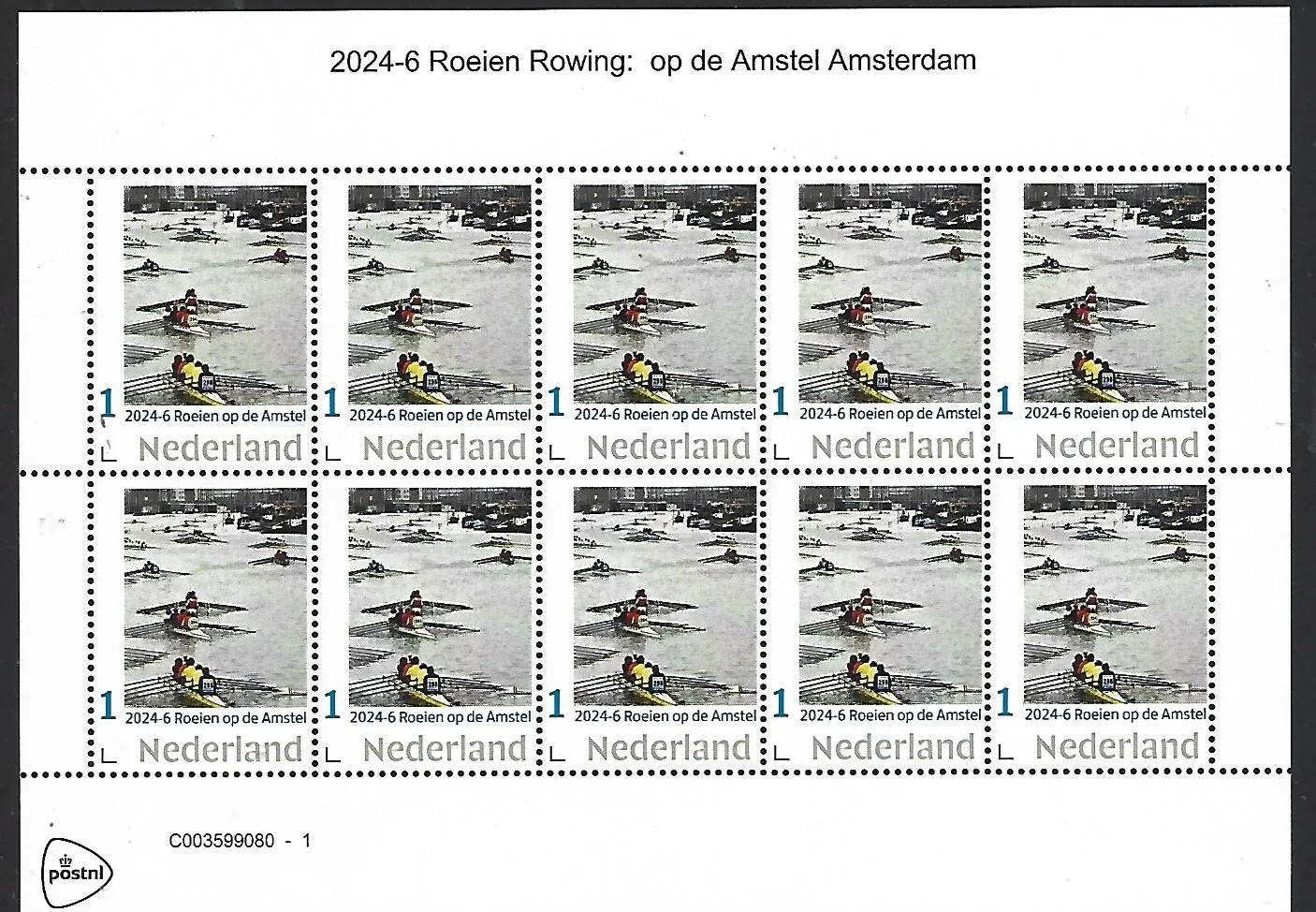 Pays-Bas 2024-6 Aviron sur l'Amstel Amsterdam feuille postfris/mnh