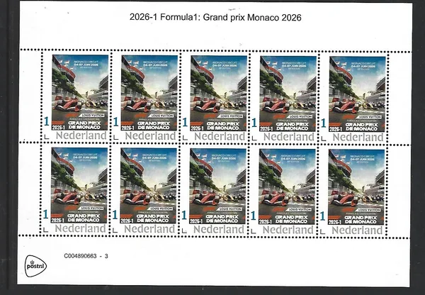 Netherlands 2026-1 Motor Racing Formula 1: Grand Prix Monaco 2026 sheet MNH
