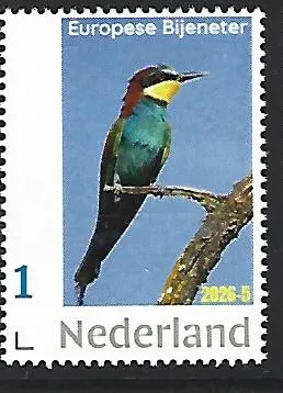 Nederland 2026-5 Vogel Bird: European bee-eater Bijeneter postfris/mnh