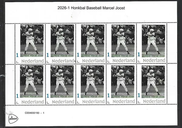 Nederland 2026-1 Honkbal Baseball: Marcel Joost sheet postfris/mnh