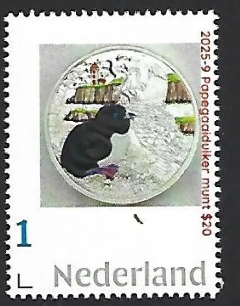 Nederland 2025-9 Papegaaiduiker Atlantic puffin coin Canada postfris/mnh
