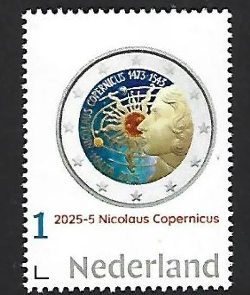 Netherlands 2025-5 Nicolaus Copernicus: Coin Malta €2 Malta MNH