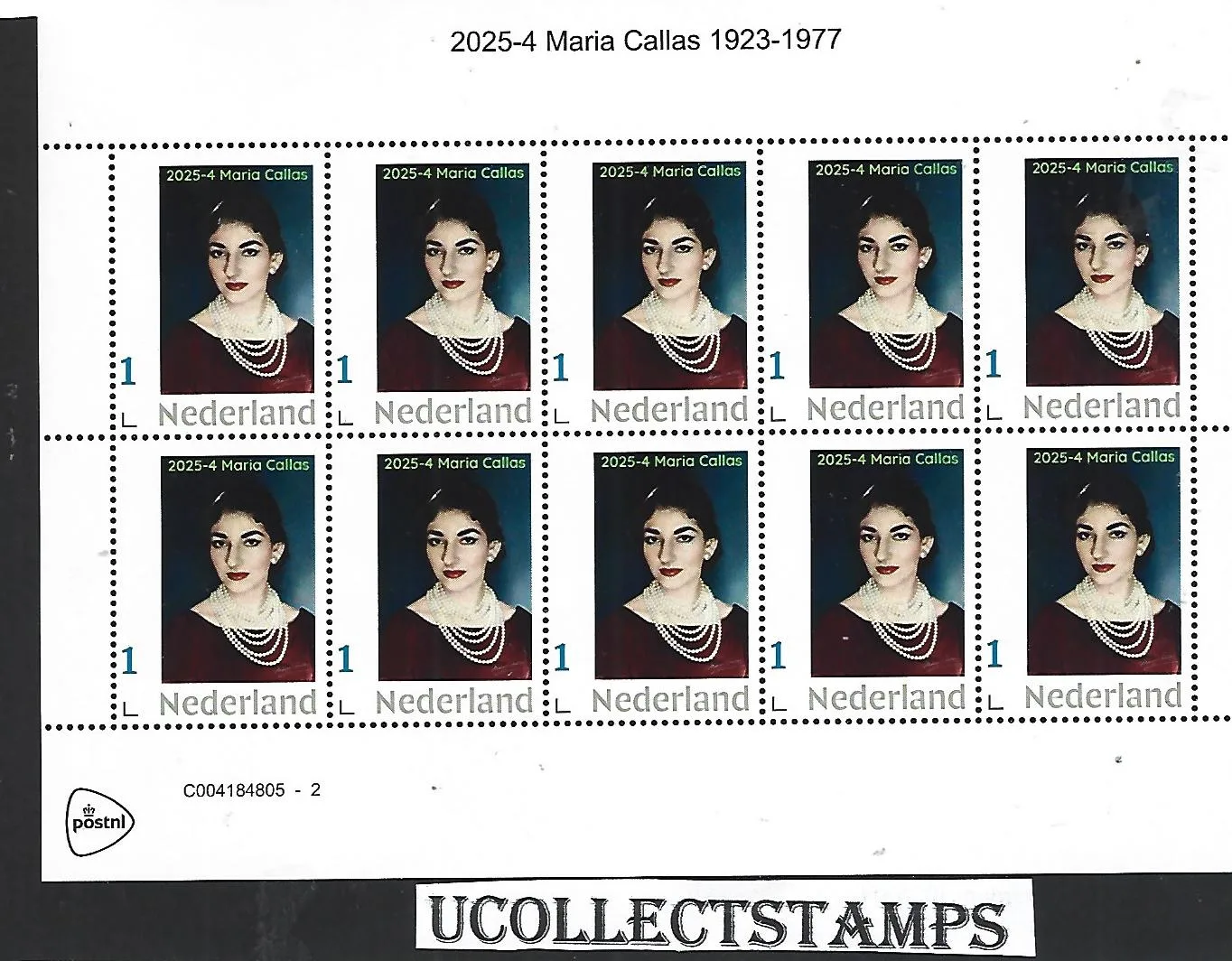 Nederland 2025-4 Maria Callas: sheet postfris/mnh