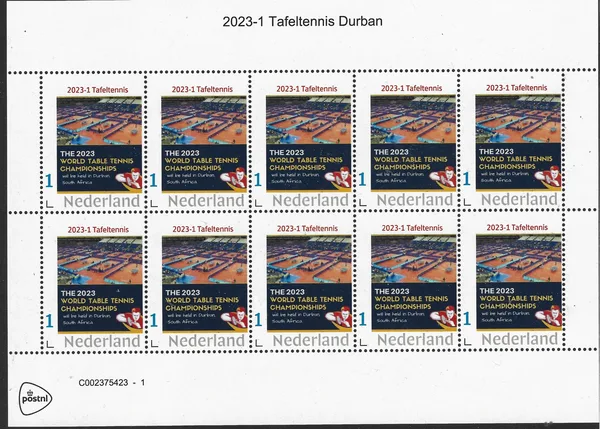 Netherlands 2023-1 Table tennis World championships Durban sheet-sheetlet MNH
