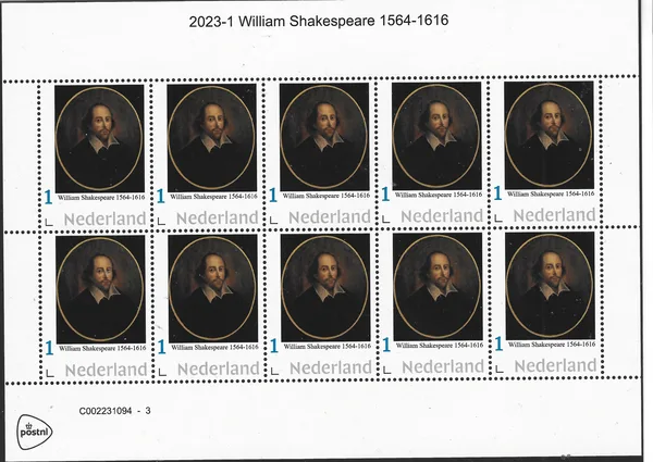 Netherlands 2023-1 William Shakespeare 1564-1616 sheet MNH