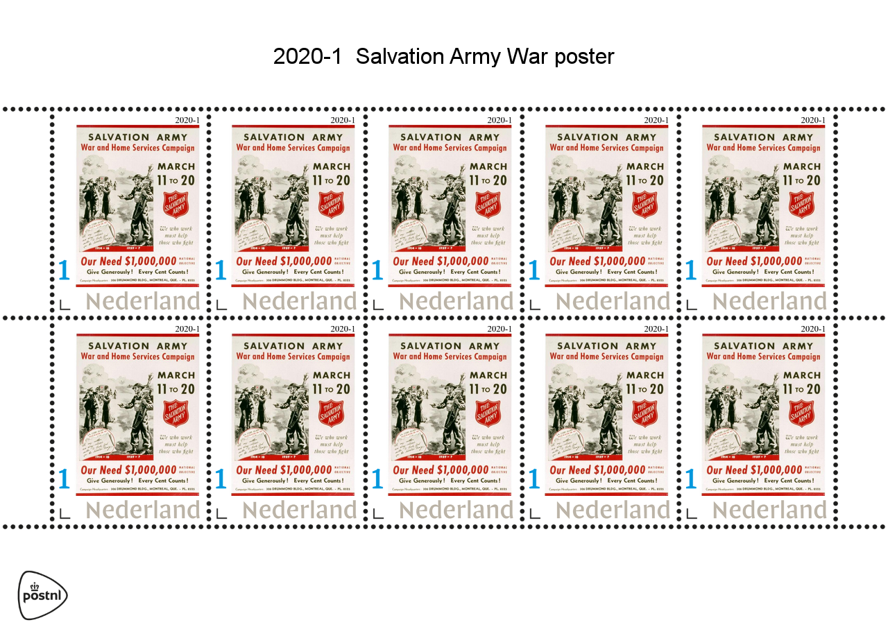 Légion du Salut Armée du Salut Affiche de guerre 2020-1 feuillet neuf/mnh