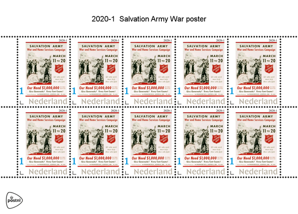 Salvation Army War poster 2020-1 sheetlet MNH