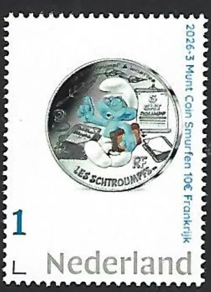 Nederland 2026-3 Munt coin Smurfs Smurfen €10 France postfris/mnh