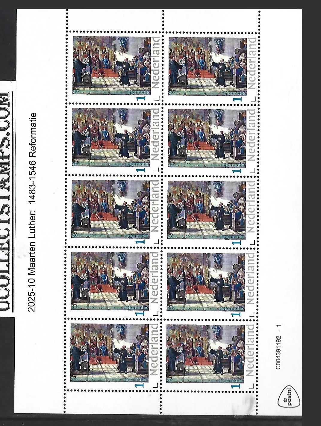 Netherlands 2025-10 Reformation: Martin Luther sheetlet MNH