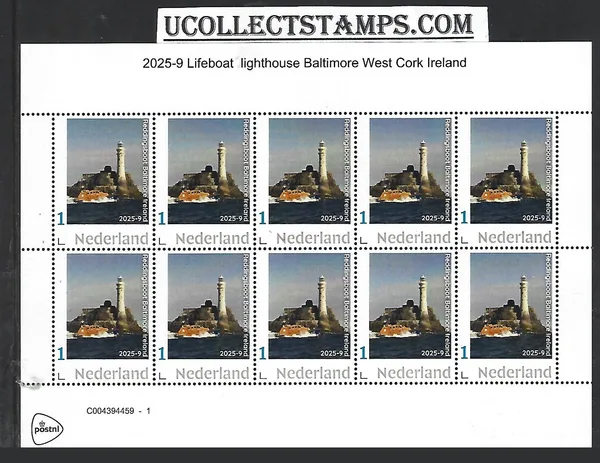 Netherlands 2025-9 lifeboat lighth Baltimore W Cork Ireland SHEET MNH