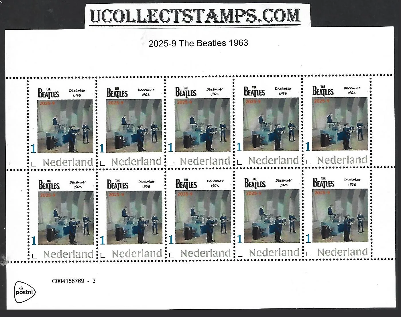 Netherlands 2025-9 The Beatles: 1963 sheetlet MNH