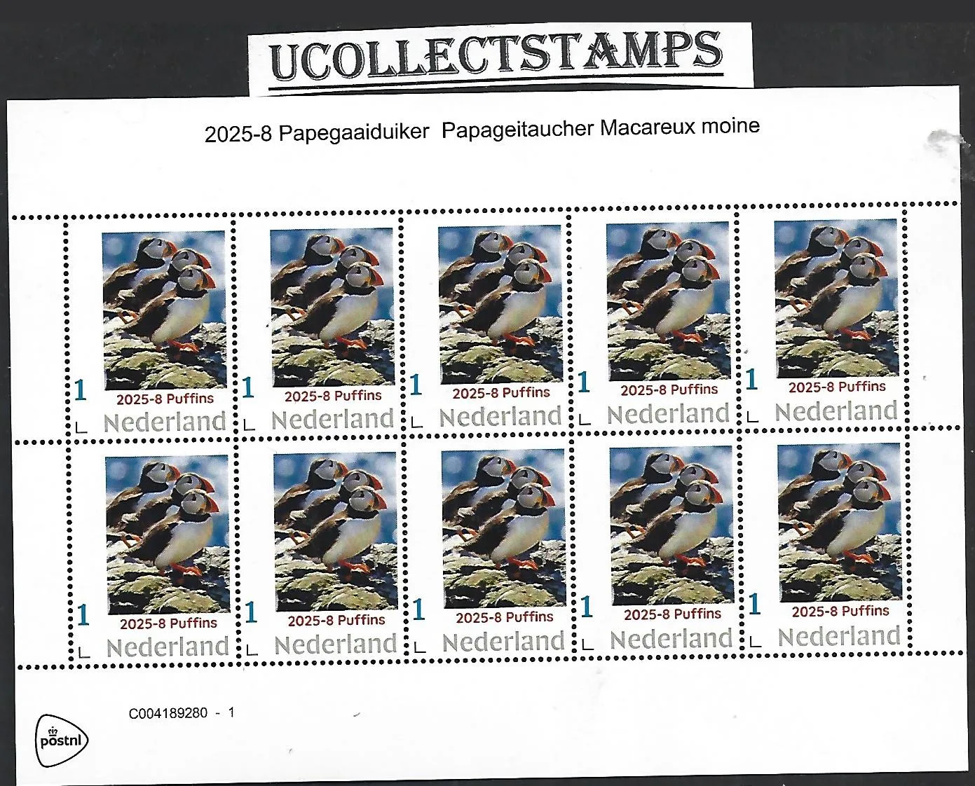 Nederland 2025-8 Papegaaiduiker Puffins Papegeitaucher sheet postfris/mnh