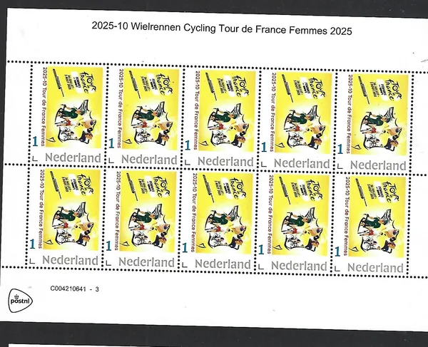 Netherlands 2025-10 Cycling: Tour de France Femmes sheet MNH