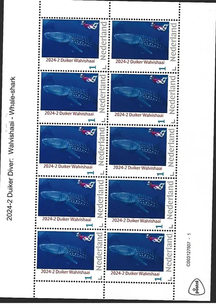 Netherlands 2024-2 Diver: Whale-shark sheetlet MNH