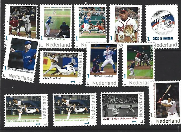 Nederland 2025 Honkbal Baseball Jaarset Yearset compleet postfris/mnh