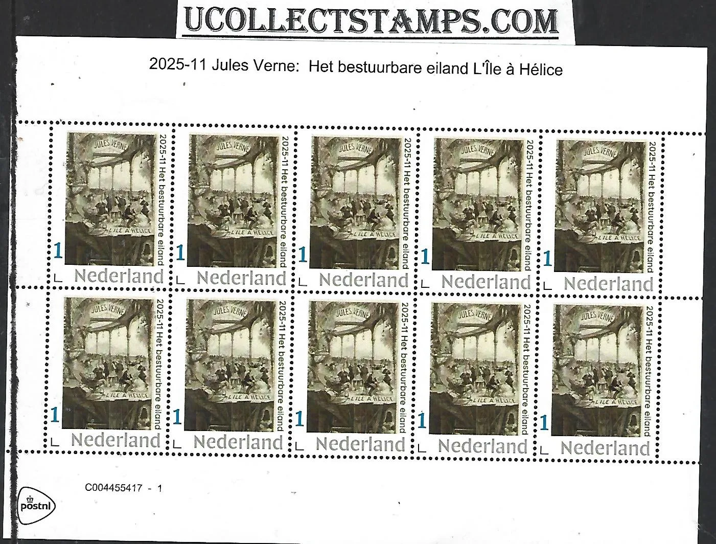 2025-11 Jules Verne: het bestuurbare eiland L'Île à Hélice sheet postfris/mnh