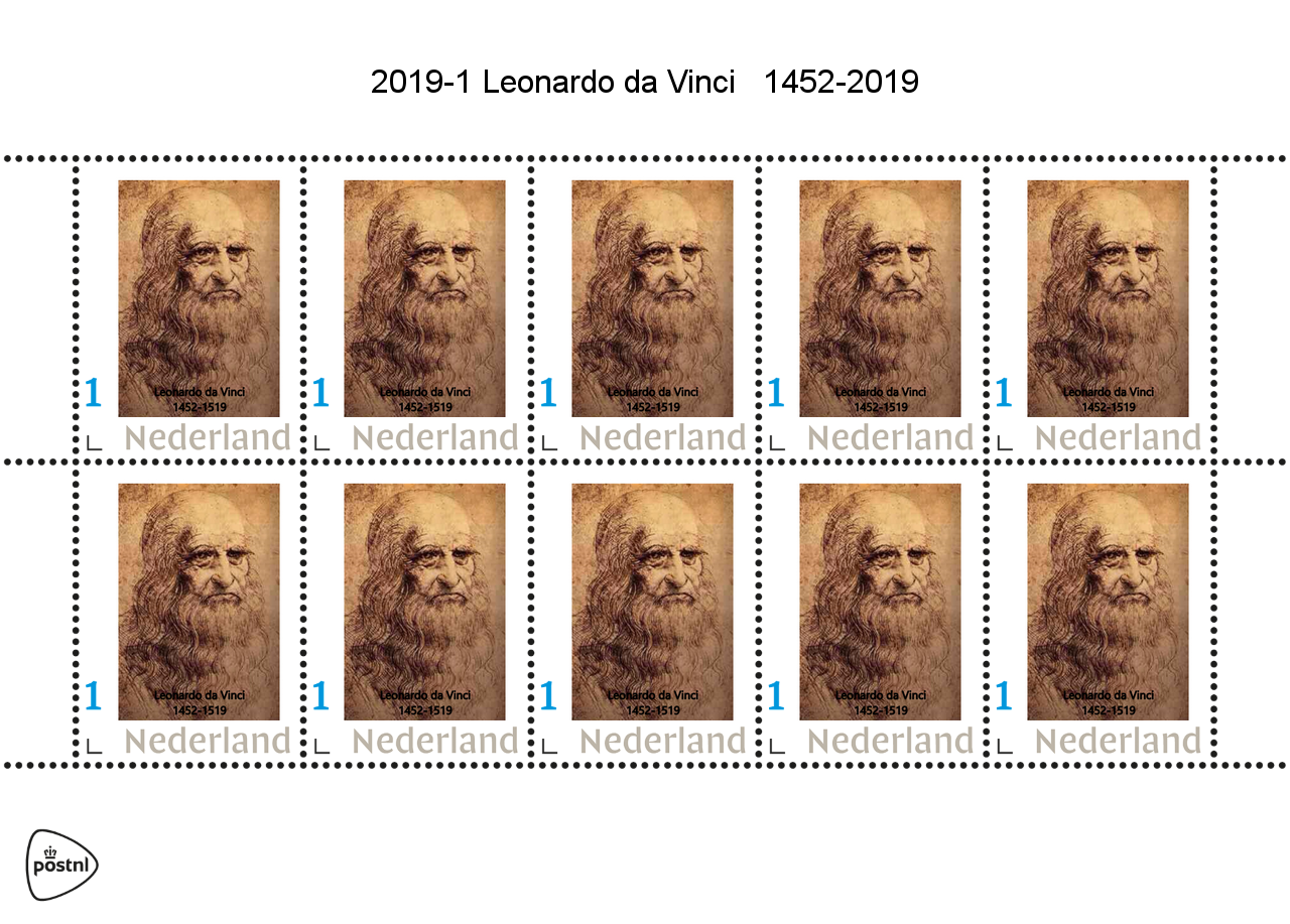 Niederlande 2019-1 Leonardo da Vinci Block postfrisch/mnh