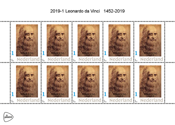 Netherlands 2019-1 Leonardo da Vinci sheet MNH