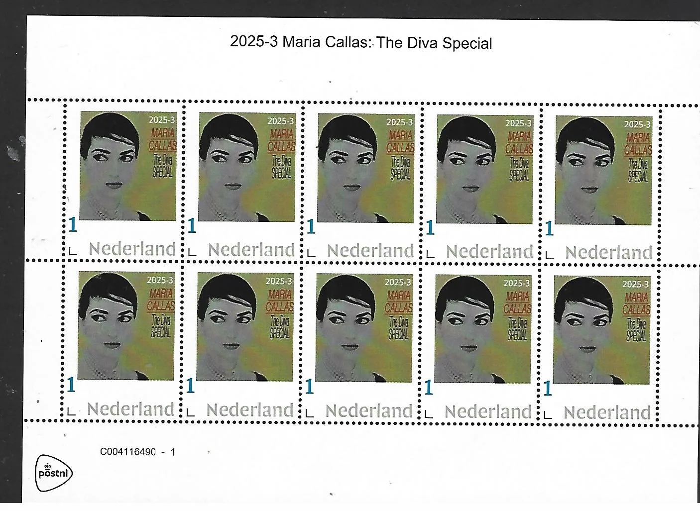 Nederland 2025-3 Maria Callas: the diva special sheetlet postfris/mnh