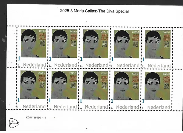 Netherlands 2025-3 Maria Callas: the diva special sheetlet MNH