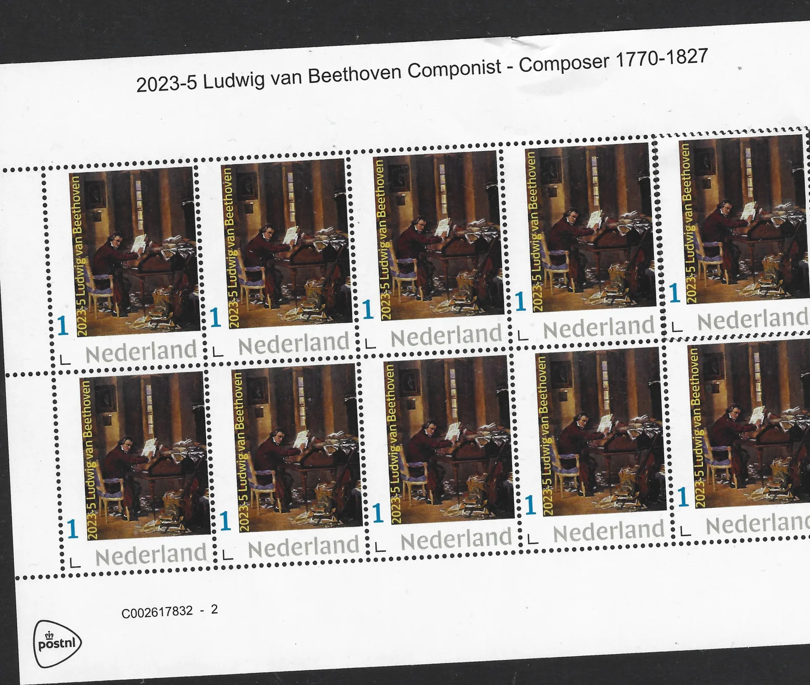 Niederlande 2023-5 Ludwig van Beethoven Komponist Briefmarkenbogen postfrisch/mnh