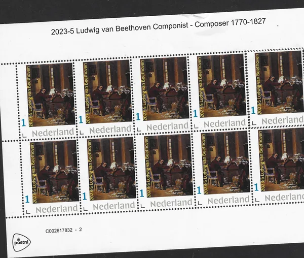 Nederland 2023-5 Ludwig van Beethoven Componist Composer vel-sheettlet postfris/mnh
