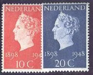Nederland 504-505 50-jarig Regeringsjubileum Koningin Wilhelmina 1948 postfris/mnh