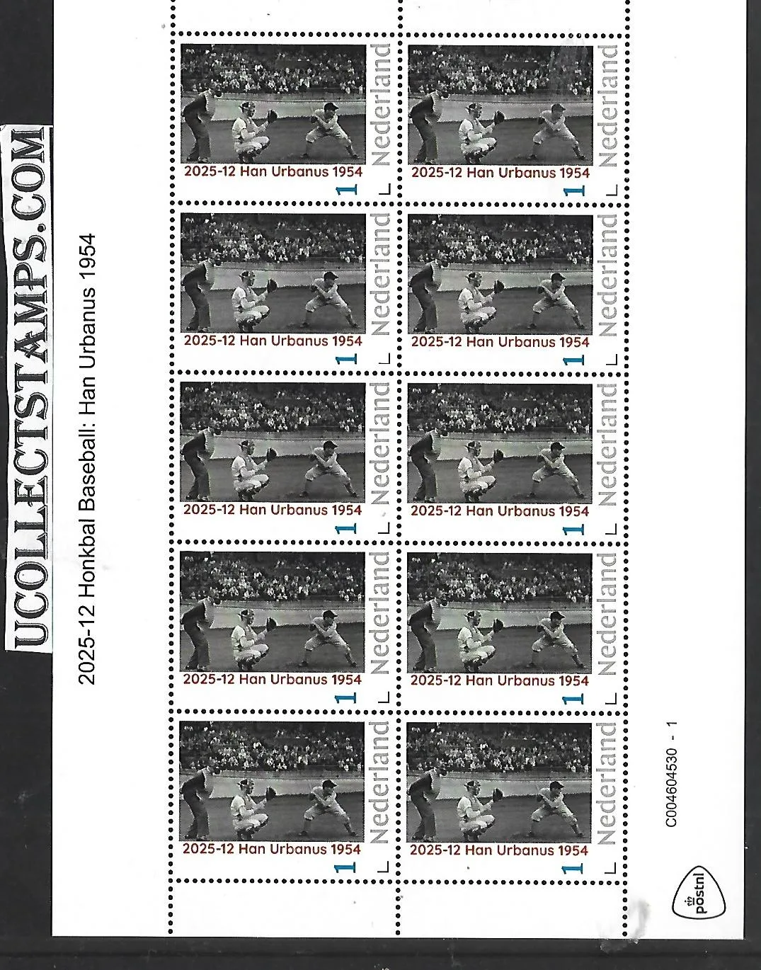 Nederland 2025-12 Honkbal Baseball: Han Urbanus sheetlet postfris/mnh