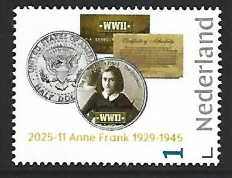 Netherlands 2025-11 Anne Frank Coin USA 1/2 dollar MNH