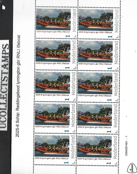 Netherlands 2025-8 Rescue Boat Lifeboat: BN170 Valentijn 2000 KNRM MNH