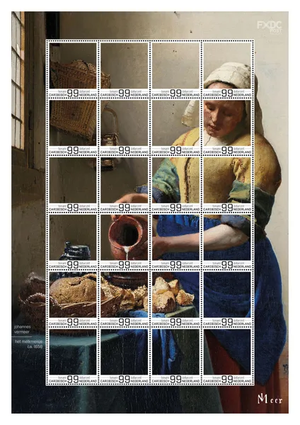 Caribisch Nederland 2025: Bonaire Johannes Vermeer Milkmaid sheetlet postfris/mnh