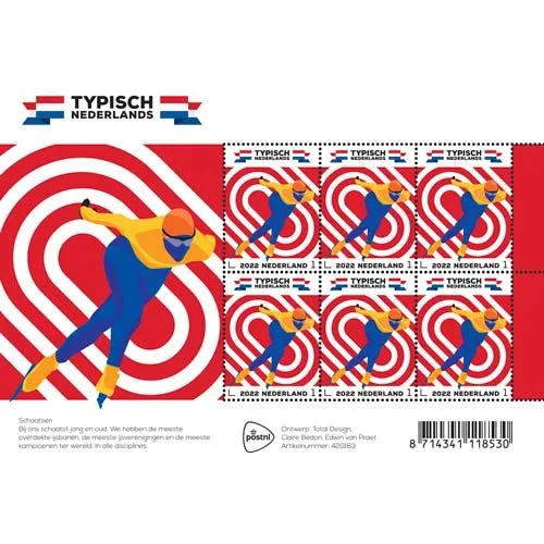 Nederlannd 2022 Typisch Nederlands Schaatsen Skating V4001 vel postfris/mnh
