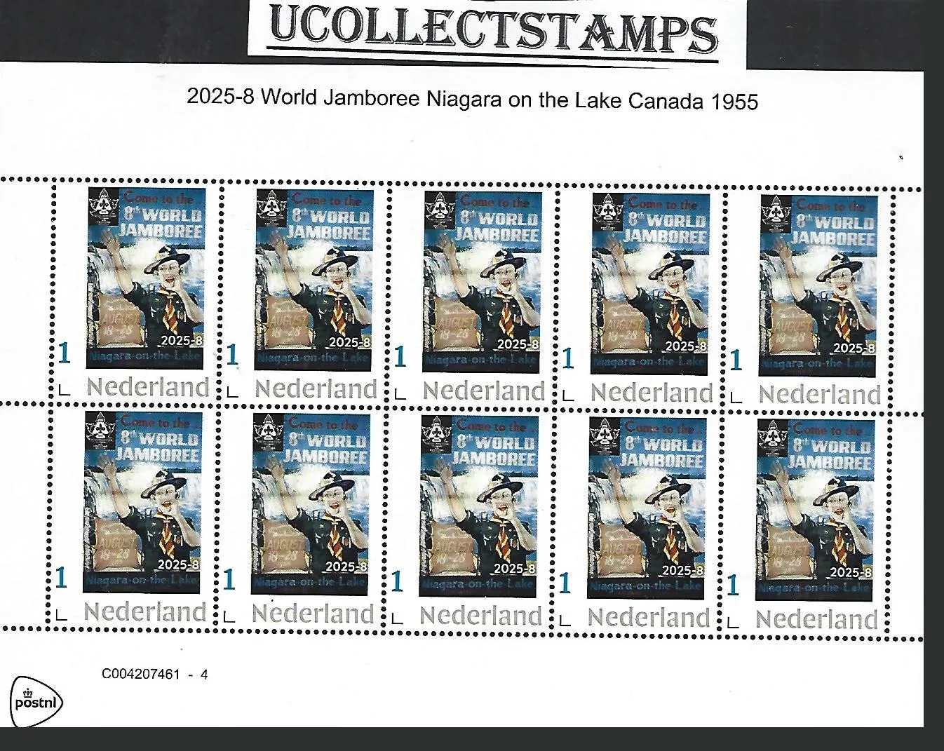 Nederland 2025-8 Padvinderij: 8th World Jamboree Niagara Canada sheet postfris/mnh