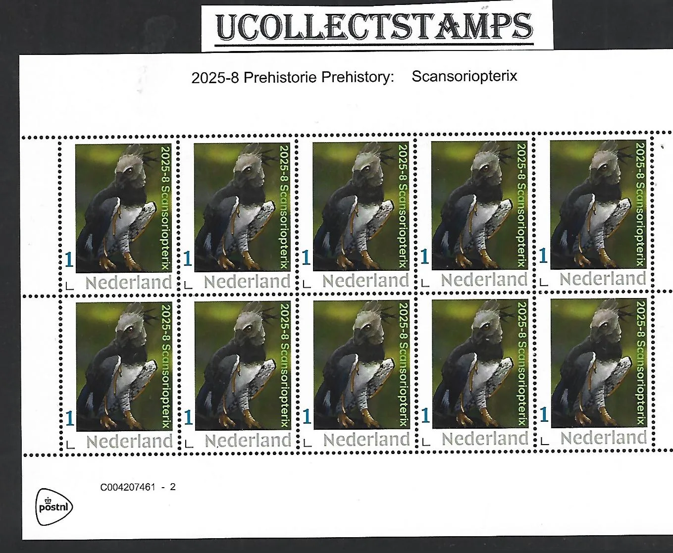 Netherlands 2025-8 Prehistory: Scansoriopteryx sheet MNH