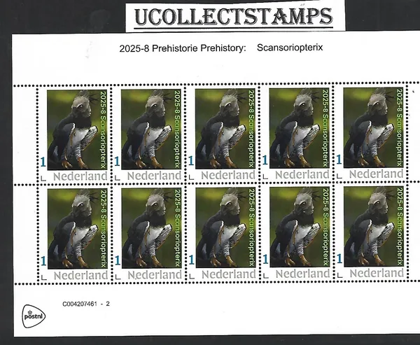 Netherlands 2025-8 Prehistory: Scansoriopteryx sheet MNH