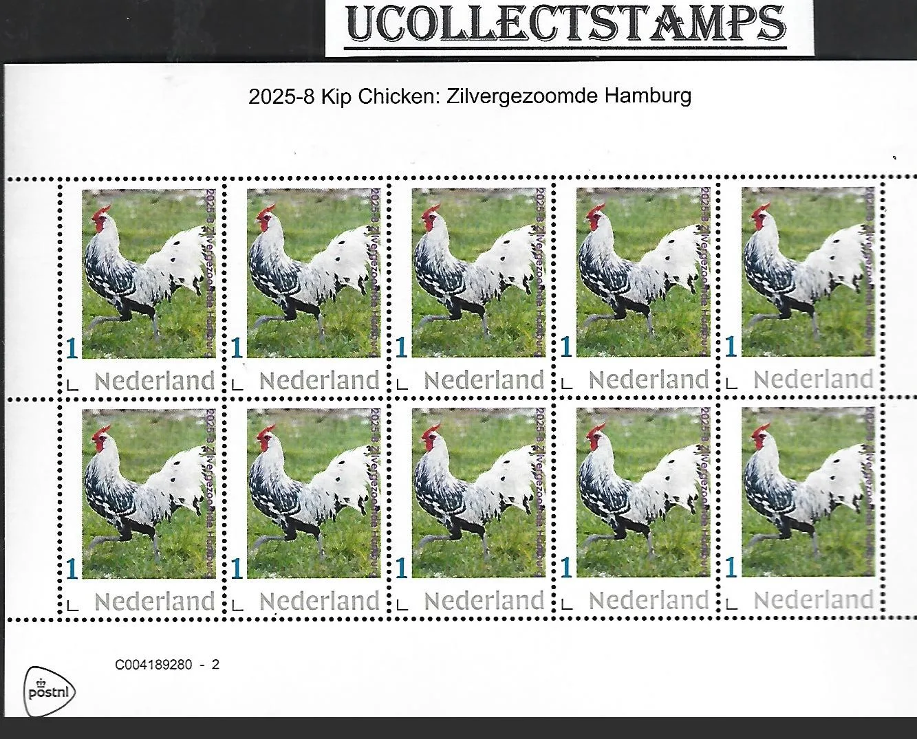 Nederland 2025-8 Kip Chicken: Silver Spangled Hamburger sheet postfris/mnh