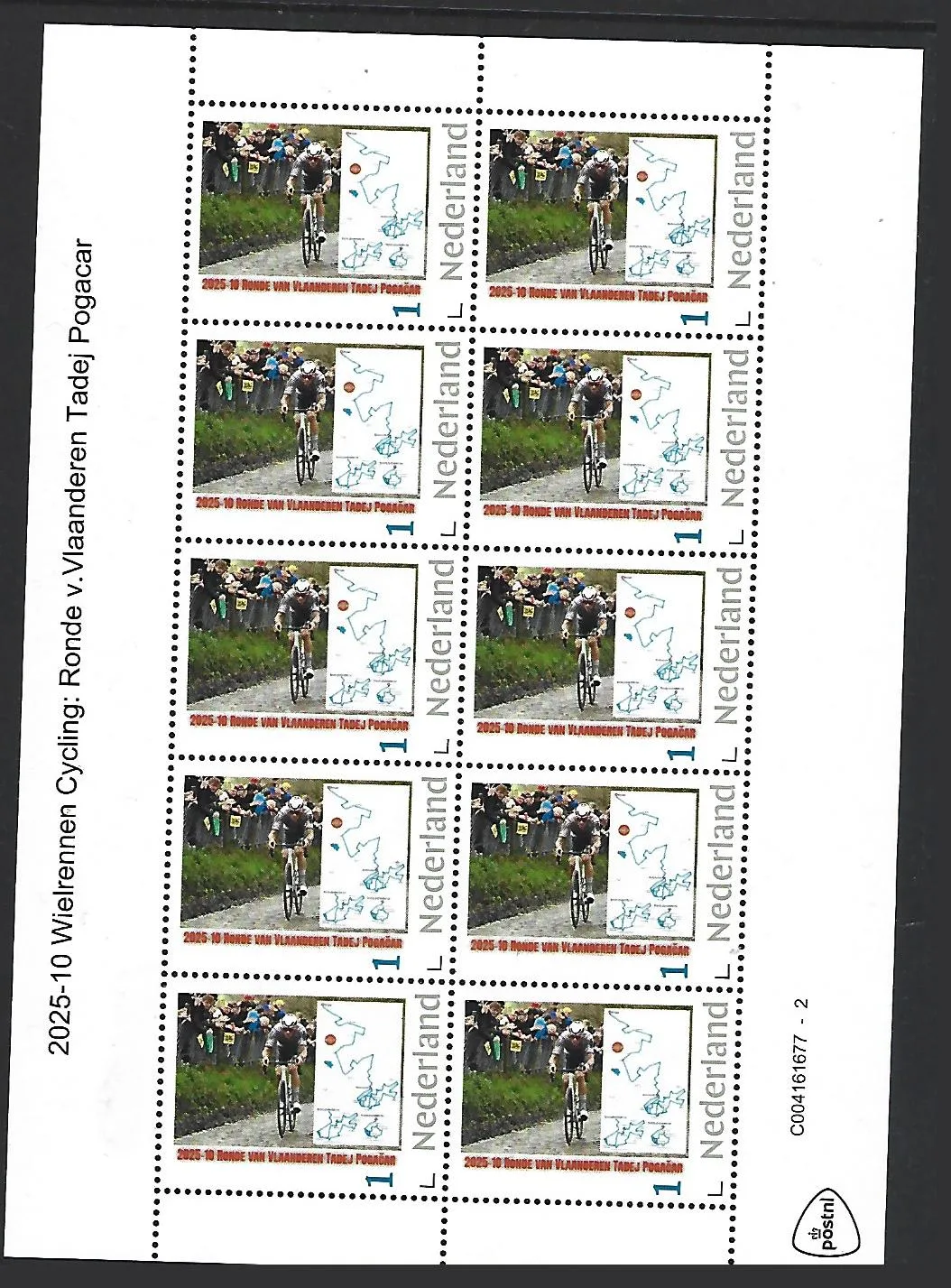 Nederland 2025-10a Wielrennen Cycling: ronde van Vlaanderen sheet postfris/mnh