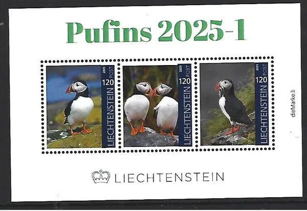 Liechtenstein 2025-1 Puffins Papegaaiduikers m/s postfris/mnh