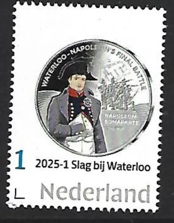 Netherlands 2025-1 Battle of Waterloo Coin on Stamp MNH