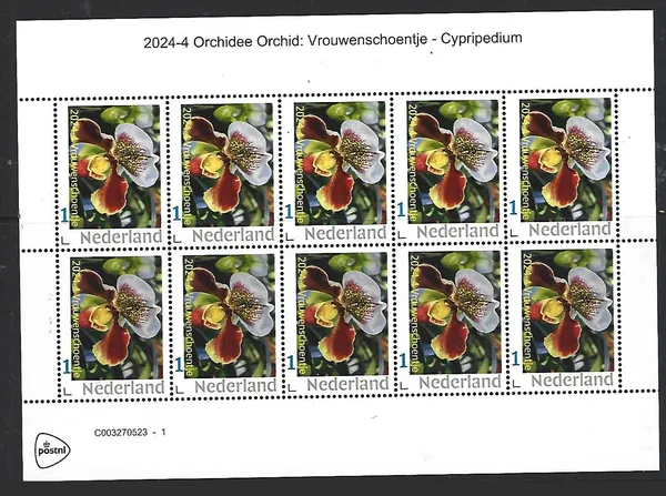 Nederland 2024-4 Orchidee Orchid: Vrouwenschoentje sheetlet postfris/mnh