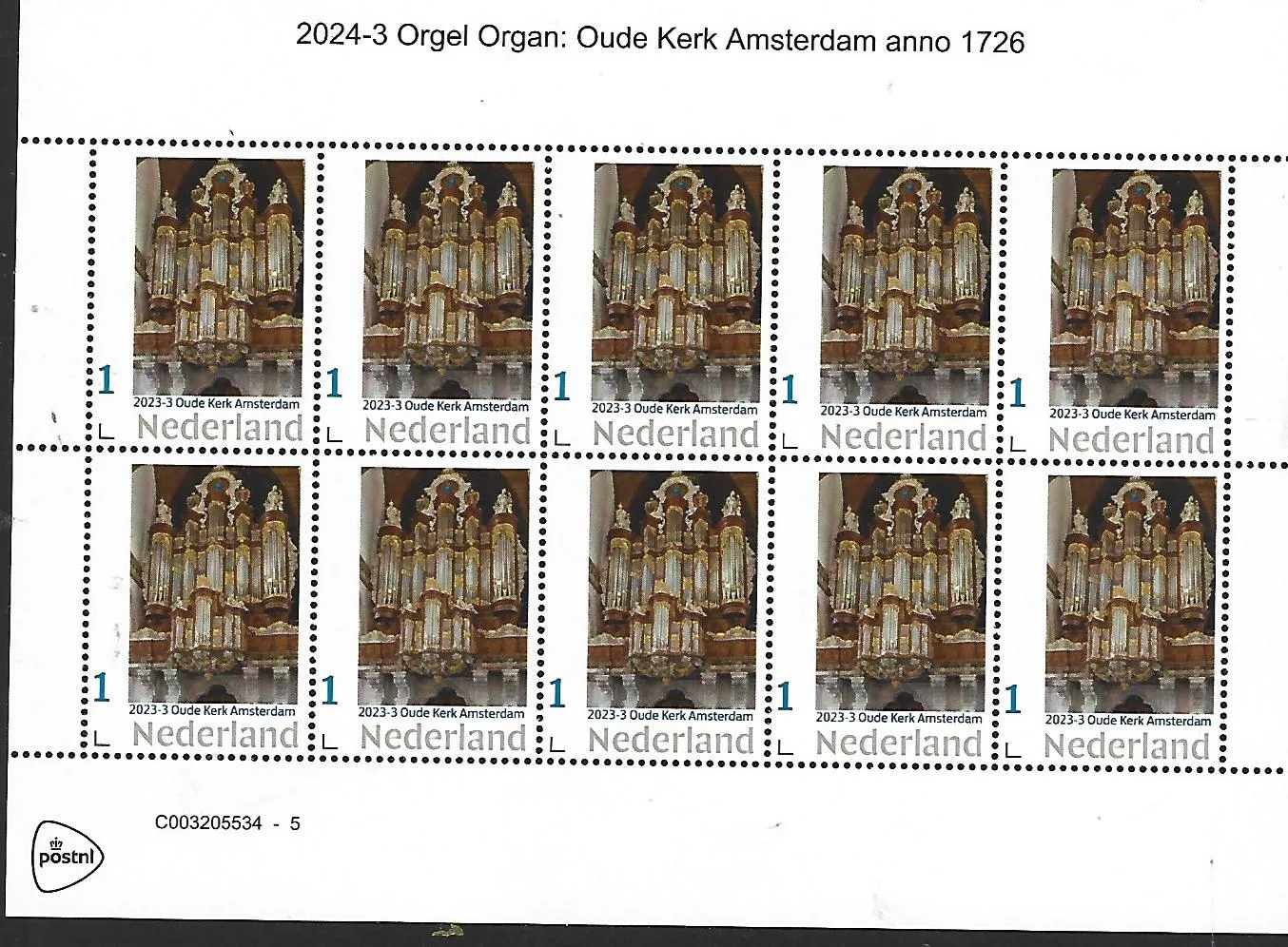 Niederlande 2024-3 Orgel: Oude kerk Amsterdam Blockpackung postfrisch/mnh