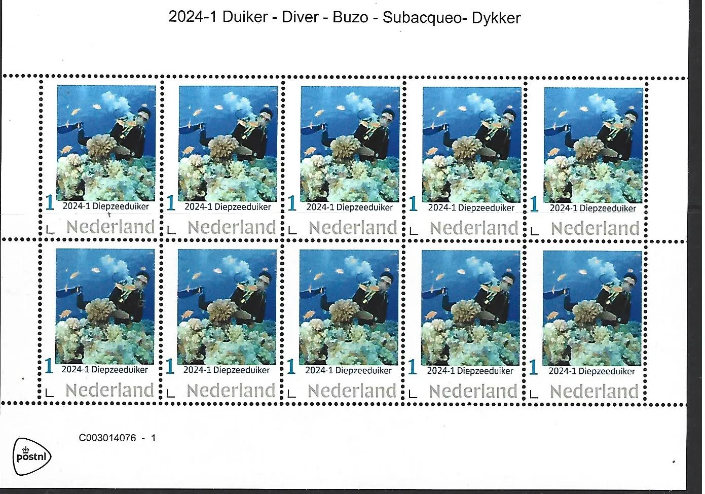 Pays-Bas 2024-1 Plongeur - sheetlet neuf/mnh