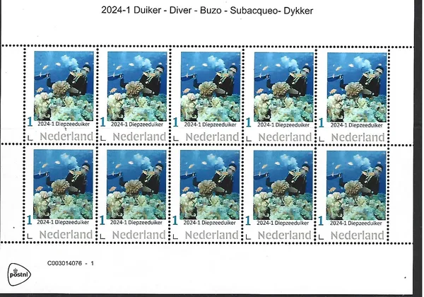 Netherlands 2024-1 Diver sheetlet MNH