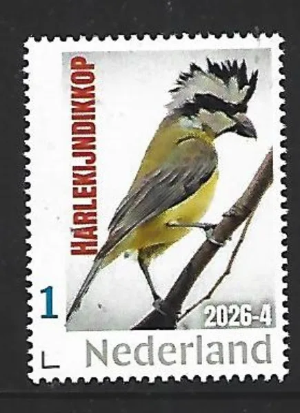 Netherlands 2026-4 Bird; Crested shrike-tit MNH
