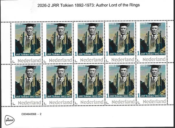 Nederland 2026-2 JRR Tolkien Auteur Author Lord of de Rings sheet postfris/mnh