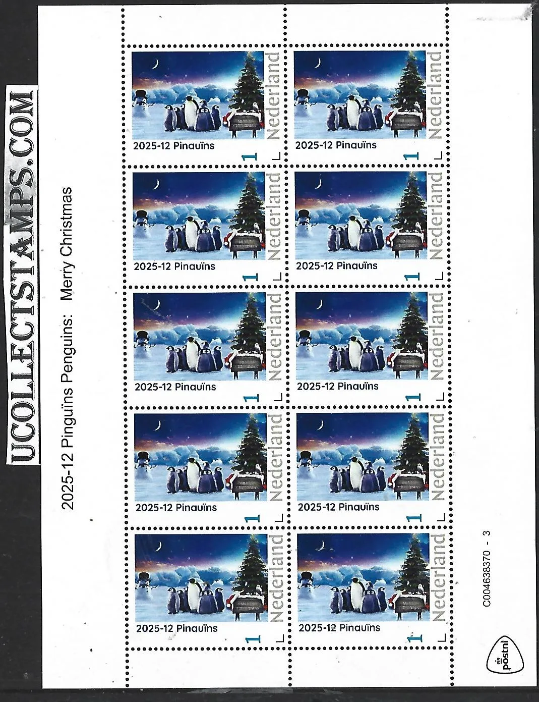 Nederland 2025-12 Pinguïn Penguin: Christmas penguins Sheetlet postfris/mnh